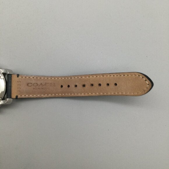 Coach Legacy Sport Chronograph Watch Women 36mm Silver Tone Leather New Battery main image 12